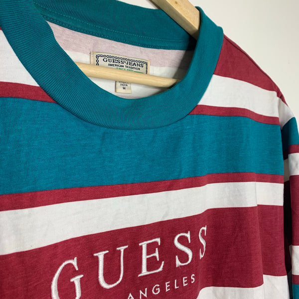 guess red white striped shirt