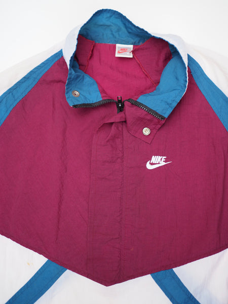 Nike Quarter Zip Coaches Jacket - Burgundy, White, Green