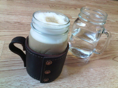 Leather Mug Holder Mason Jar Make it yourself project