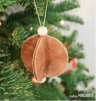 Leather Tree Ornament DIY