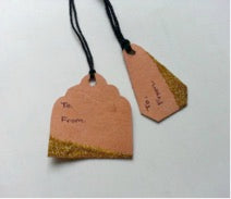 leather gift tags