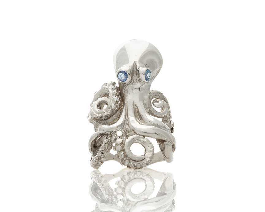 octopus ring, sapphire eyes