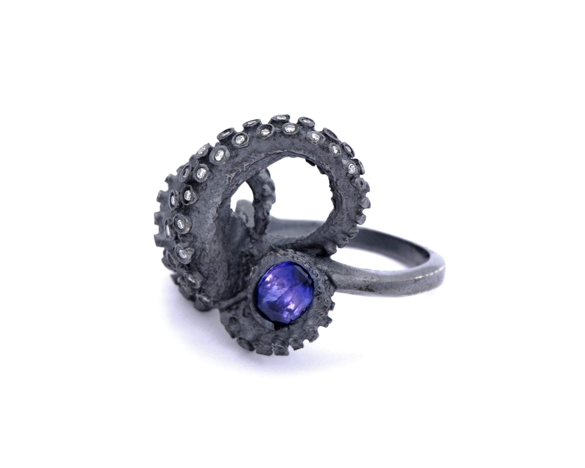 Color-Change Sapphire Tentacle Ring - Peggy Skemp Jewelry
