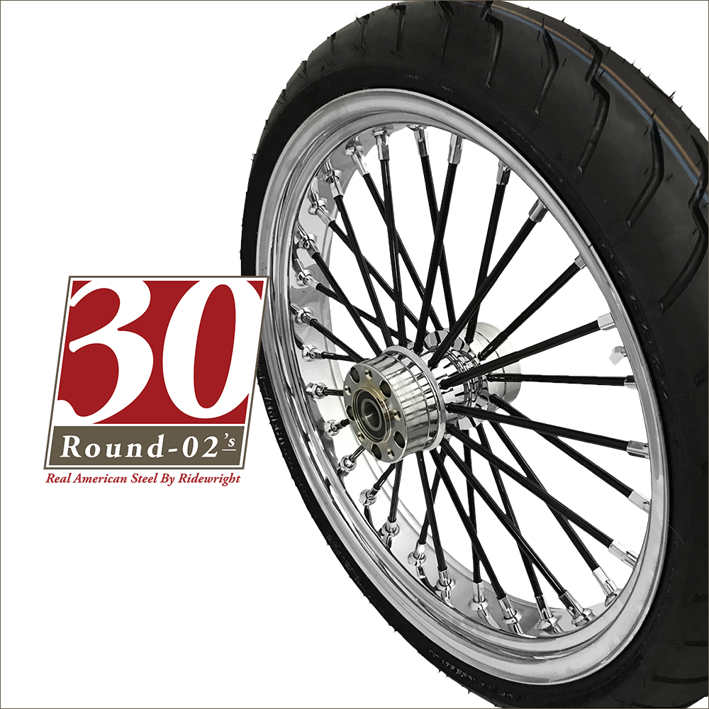 Fat 30-Round-02's" Fat 30-Spoke Motorcycle Wheel | Ridewright Wheels