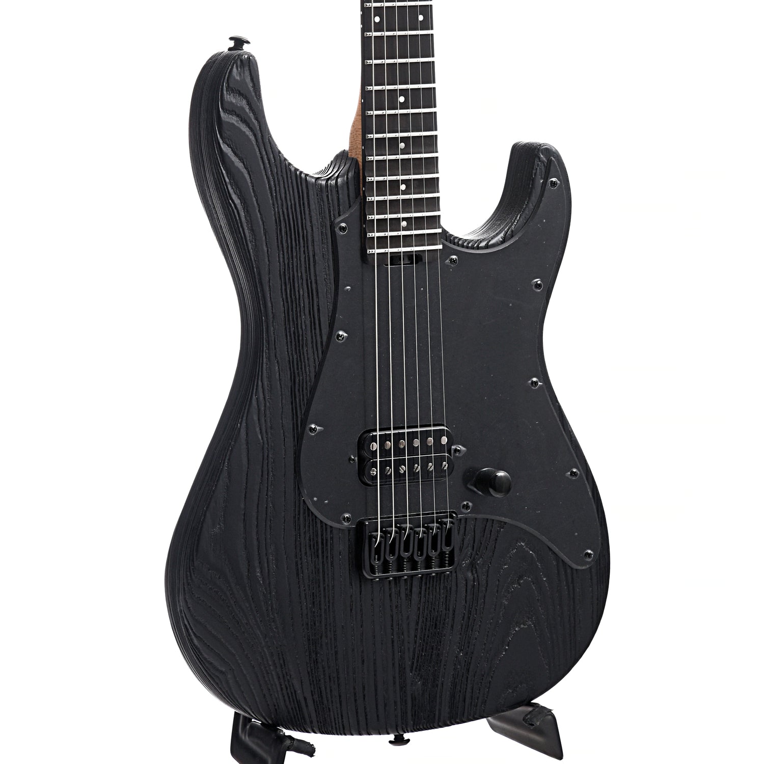 all black guitar