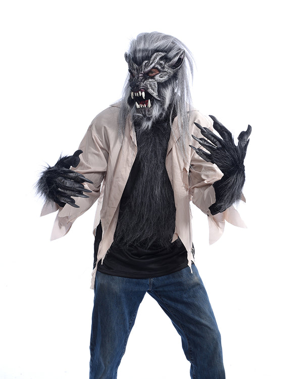 Night Crawler, Werewolf Costume Kit, with Moving Mouth Mask, Shirt, Gl ...