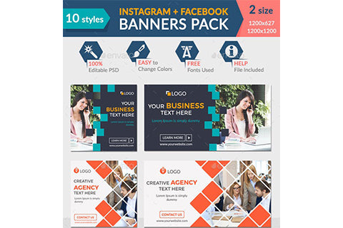 Facebook + Instagram Banners Pack-1