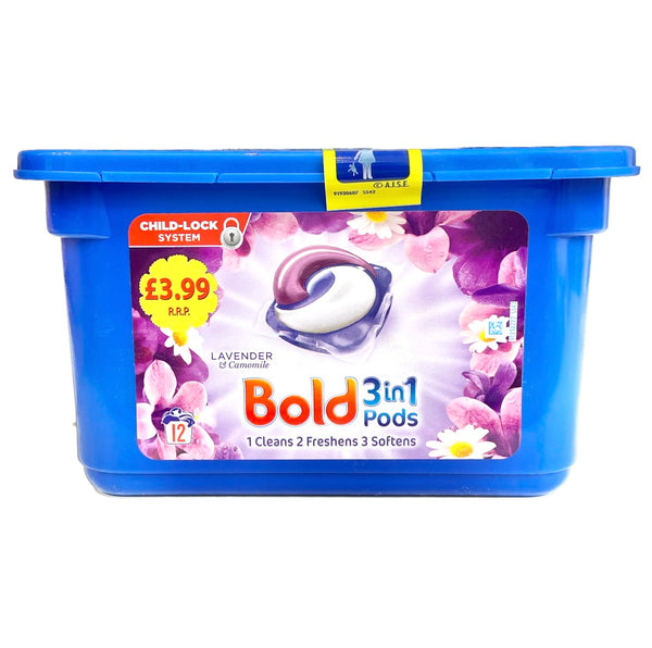 Bold 3 in 1 Pods Lavandera & Camomile Washing Liquid Capsul (12 Pods ...