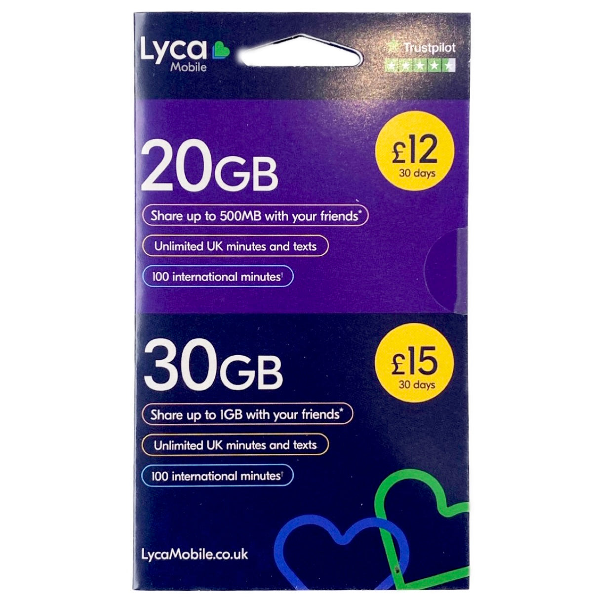 Sim Card Lyca Mobile 20GB-30GB Data