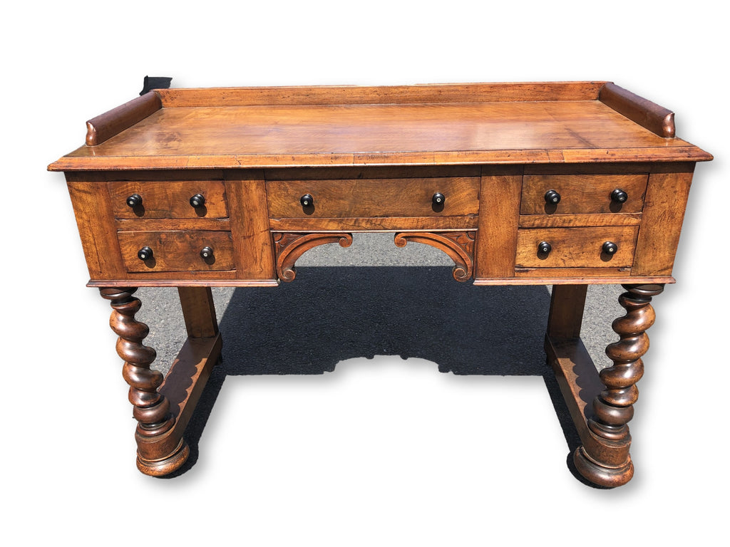 Antique Writing Table Desk With Barley Twist Legs Circa 1880 S