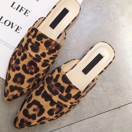 animal print mules