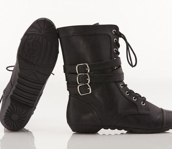 black dance combat boots