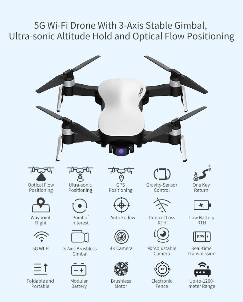 X12 4K Drone with 3-Axis Gimbal, Smart Follow, and 5G Wi-Fi