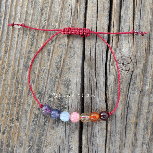 Rainbow Chakra Beads Adjustable String Bracelets – threddies