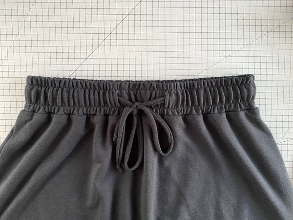 add a drawstring to the waistband on Edith and Olive sewing pattern