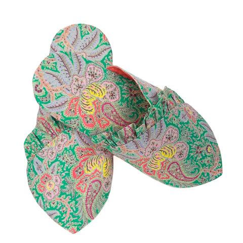 a pair of whisper slippers by dhurata davies, made in liberty tana lawn fabric