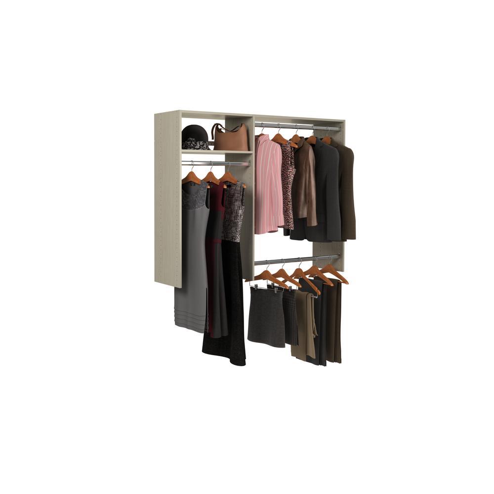 30 in. W White Corner Wood Closet System