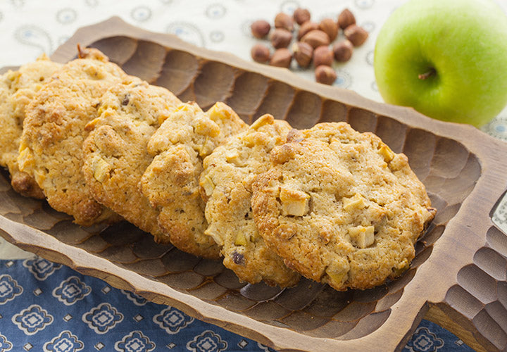 Easy cookie recipe made with fresh apple chunks and ground cinnamon.