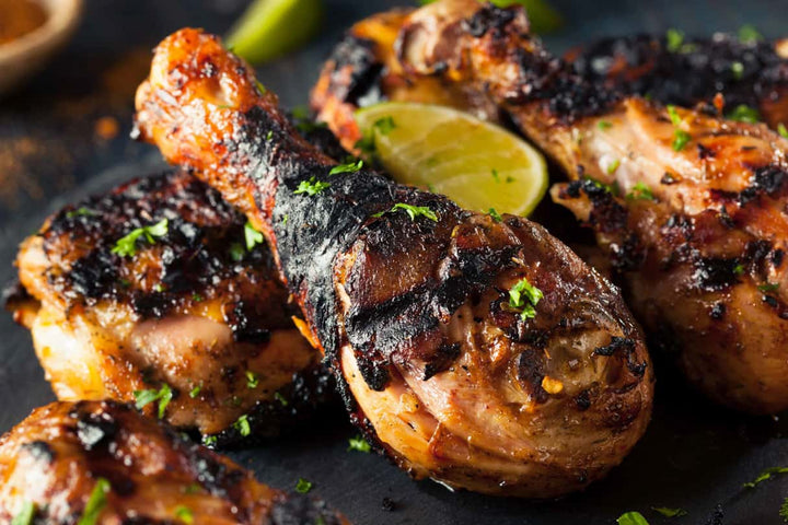 baked or grilled chicken made with garlic and spices