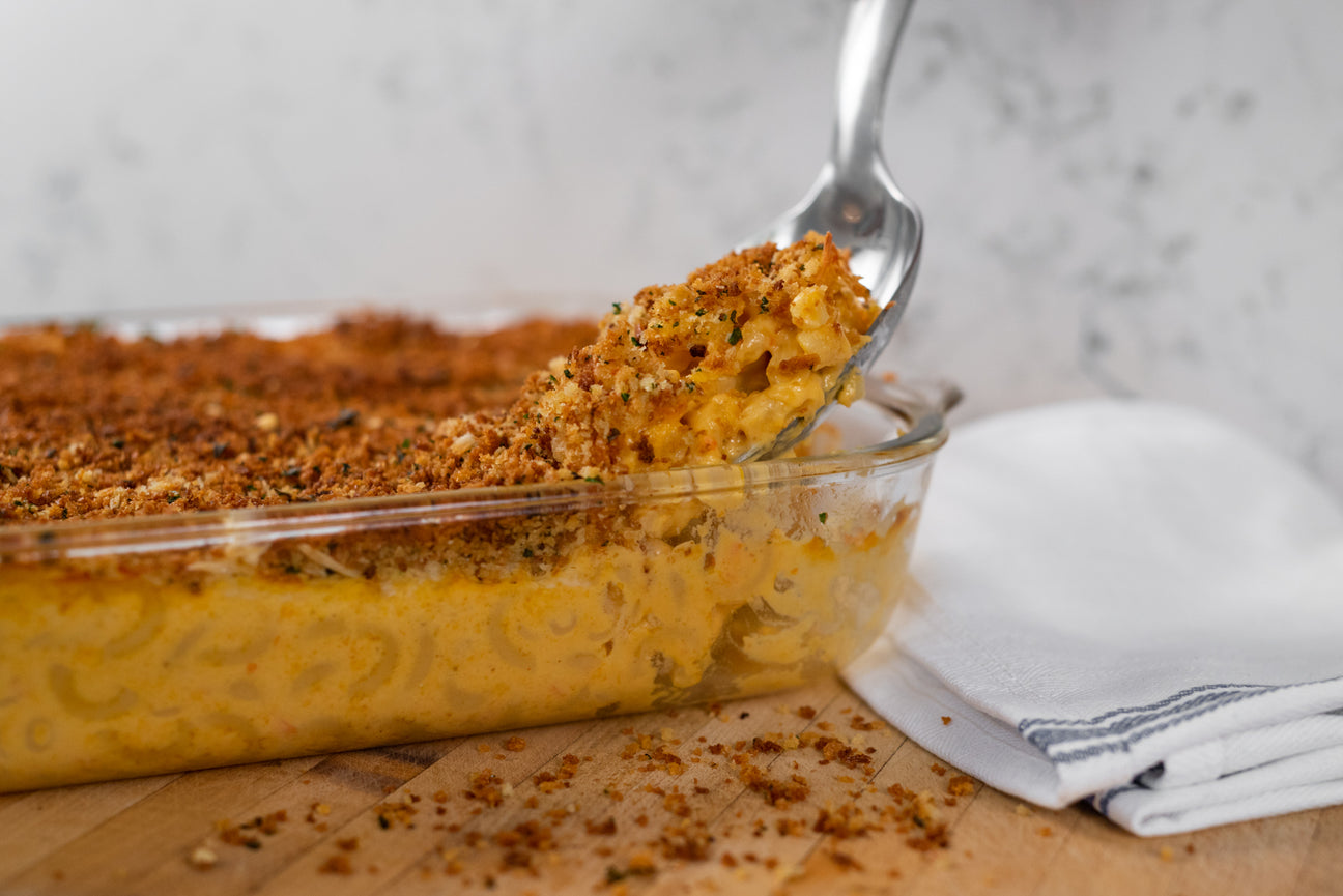 Classic mac and cheese recipe made with special spices.