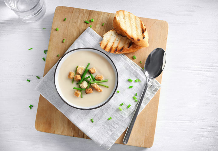 Creamy Potato Leek soup made with spice blends from The Spice House