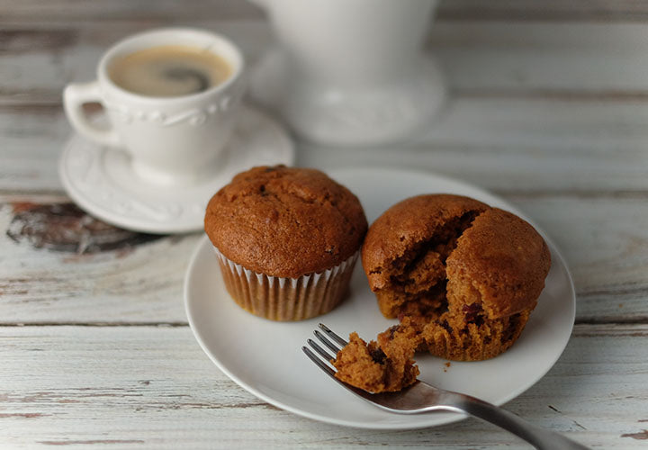 Homemade pumpkin muffins seasoned with pumpkin spice.