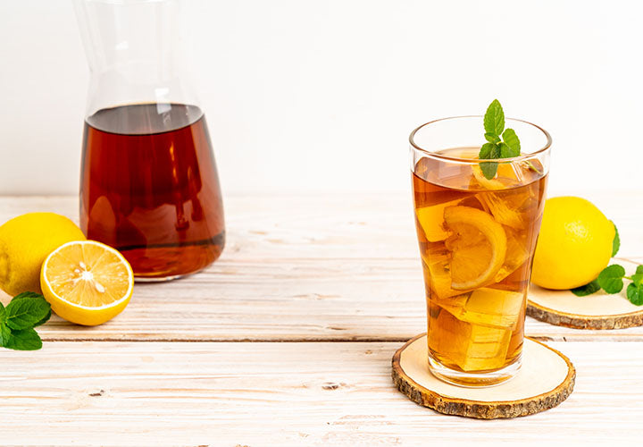 Iced tea made with fresh fruit juice and spices