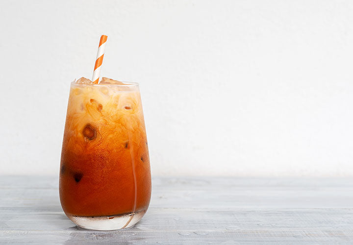 Creamy and cold Thai iced tea made with spices.