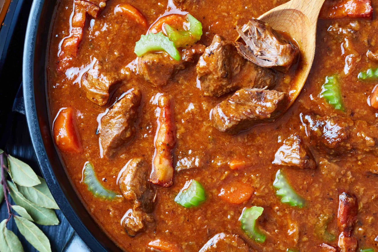 Lamb stew made with lots of spices and beer.