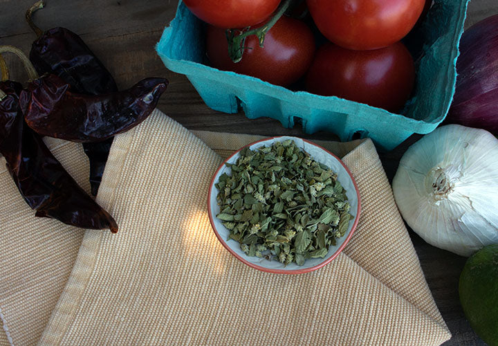 Mexican oregano and other salsa ingredients.