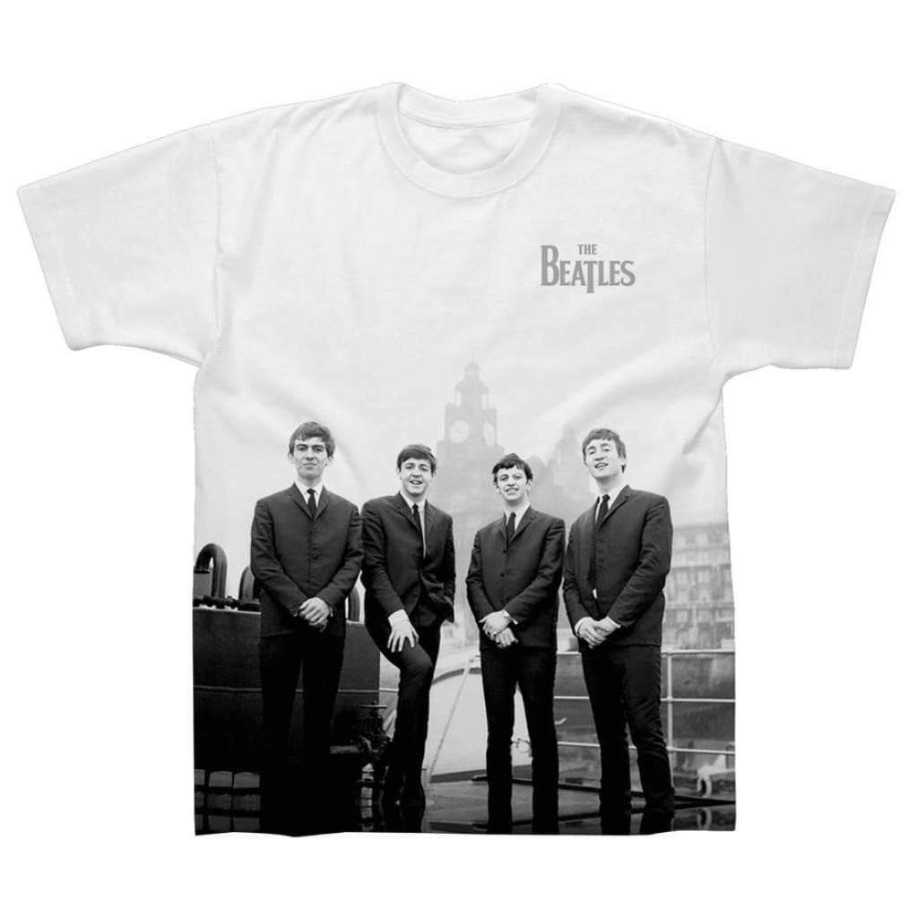 ビートルズ Tシャツ 「デビュー・マージー・サイド 総柄」 BEATLES 公式 グッズ - FAB4ギャラリー・オンライン・ストア by