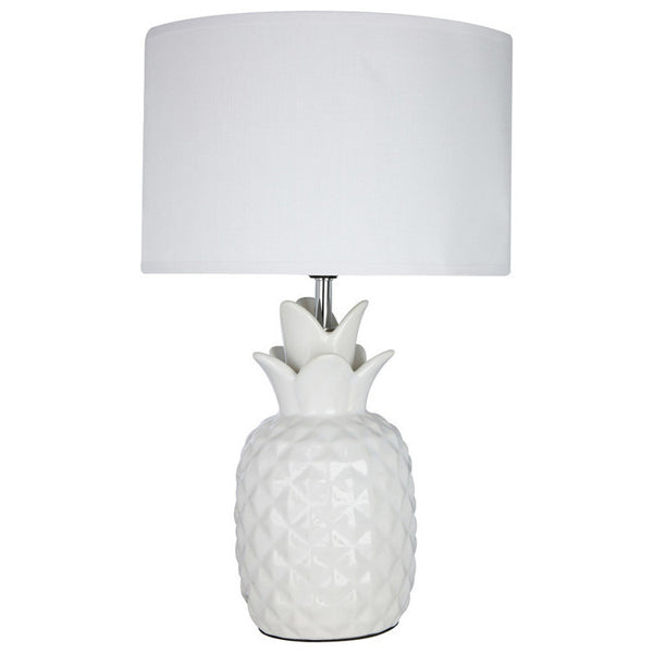 Teddys Collection Pineapple Ceramic White Table Lamp