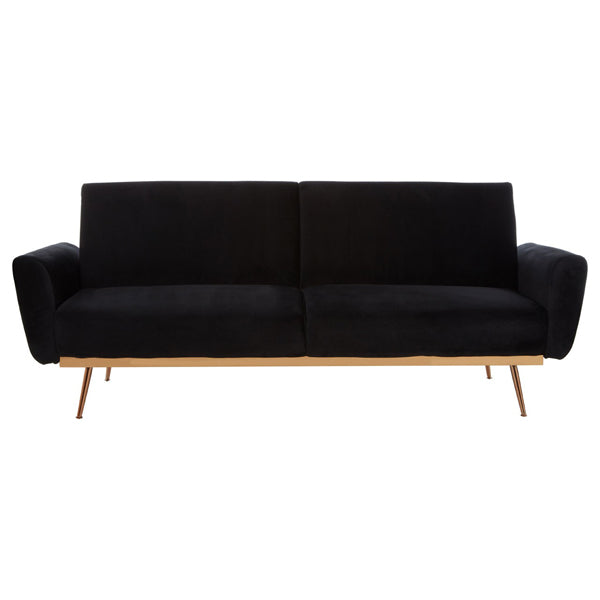 Teddys Collection Haley Black Velvet Sofa Bed