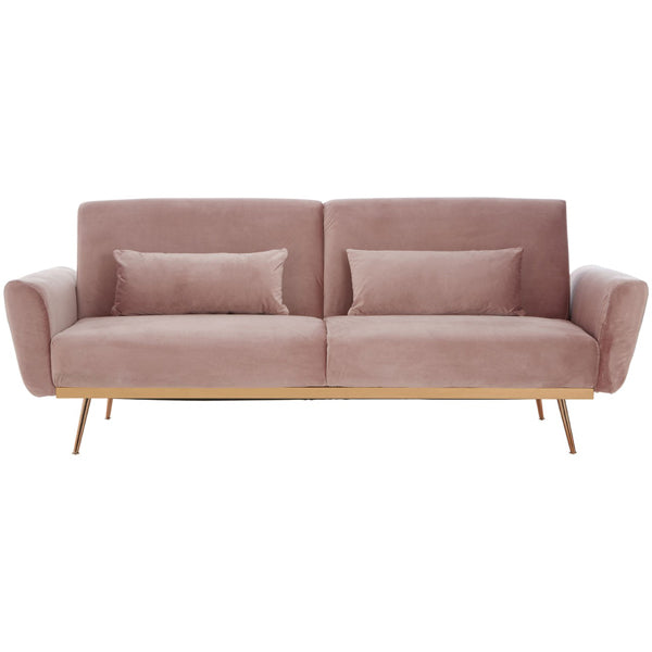 Teddys Collection Haley Pink Velvet Sofa Bed