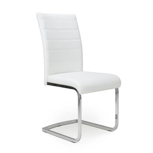 Shankar Callisto Leather Effect White Dining Chair 2pk