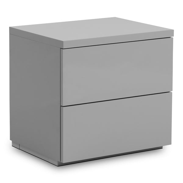 Julian Bowen Monaco Grey 2 Drawer Bedside Cabinet