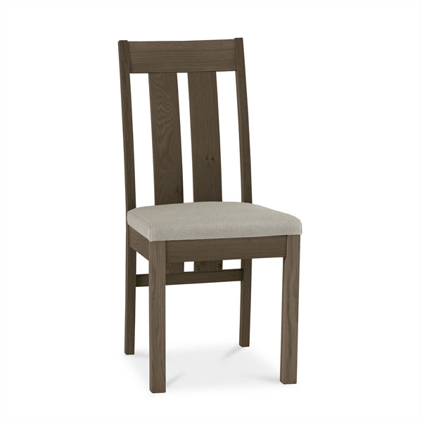 Bentley Turin Slatted Pebble Grey Square Dining Chairs