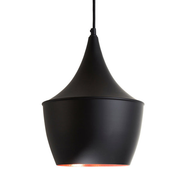 Teddys Collection Peter Tent Shaped Gold Inner Black Pendant Light