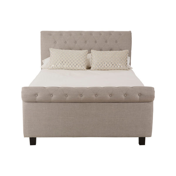 Teddys Collection Oliver Hopsack Light Grey Ottoman Double Bed