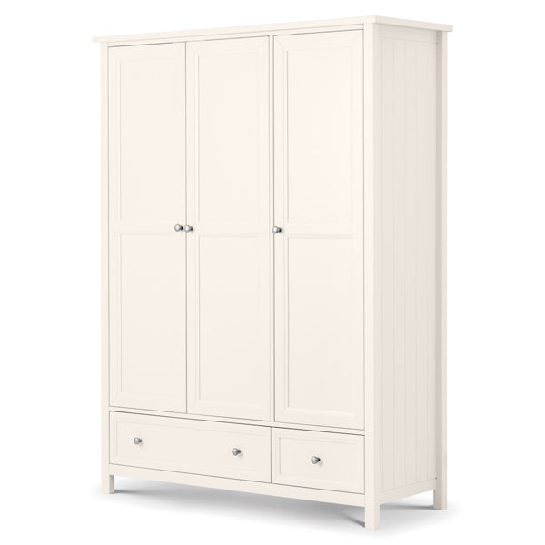 Julian Bowen Maine 3 Door Wardrobe Surf White Combination 3 Doors