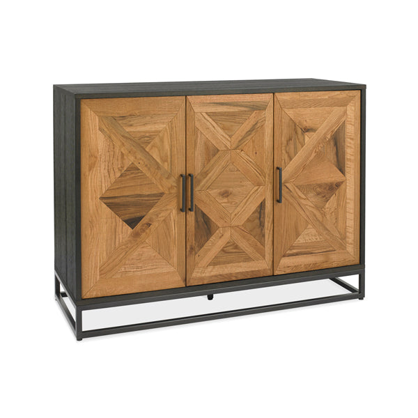 Bentley Indus Narrow Rustic Oak And Peppercorn Sideboard