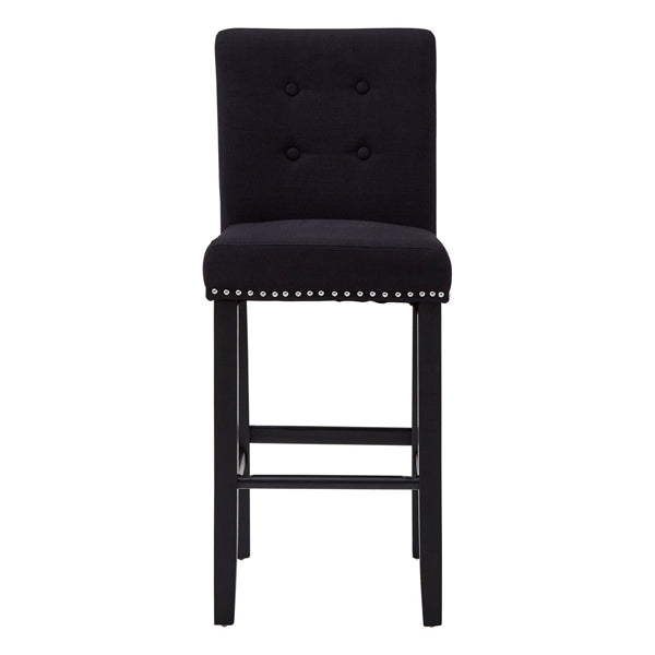 Teddys Collection Ruby Linen Black Bar Chair