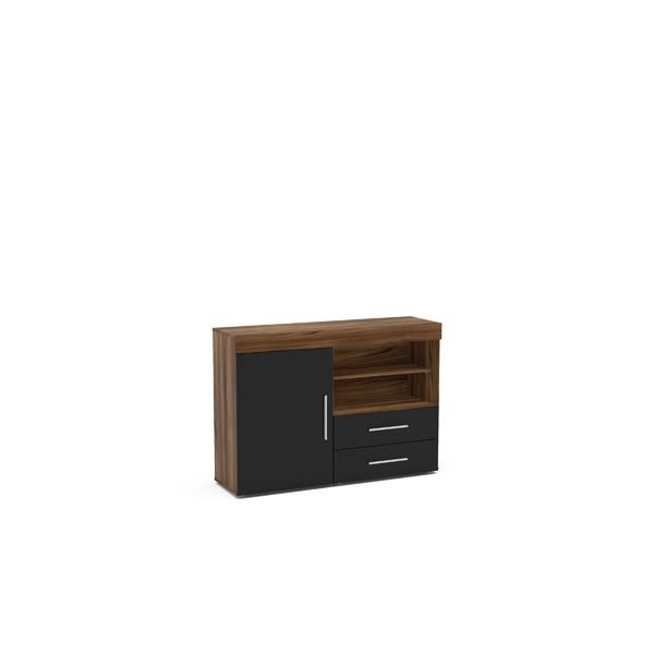 Birlea Edgeware 1 Door 2 Drawer Sideboard Walnut Black