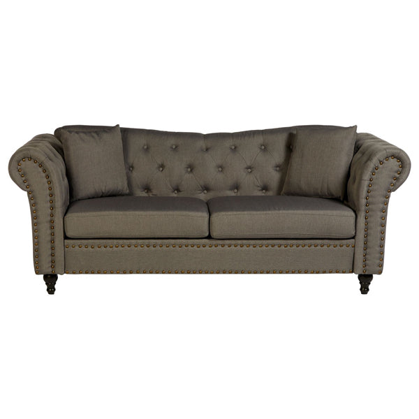 Teddys Collection Ford Chesterfield Grey 3 Seater Sofa
