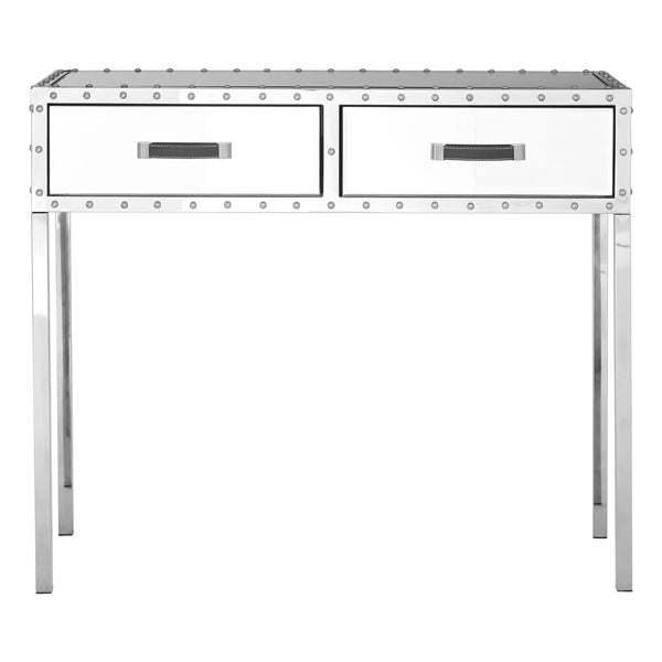 Teddys Collection Robert 2 Drawers Silver Console Table