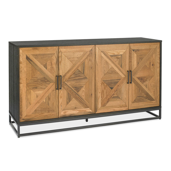 Bentley Indus Wide Rustic Oak And Peppercorn Sideboard