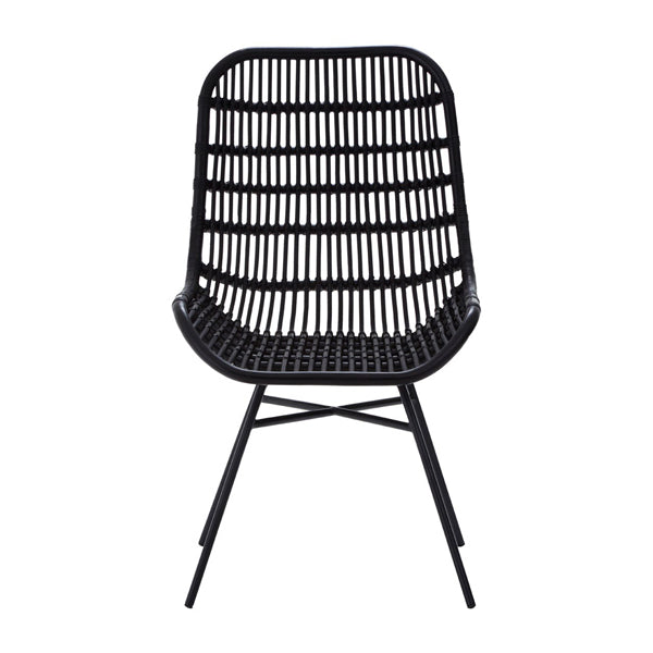 Teddys Collection Lawson Rattan Black Dining Chair