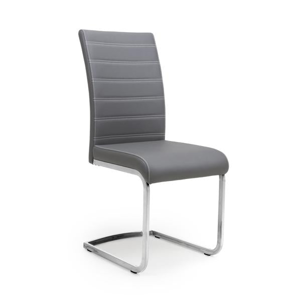 Shankar Callisto Leather Effect Grey Dining Chair 2pk