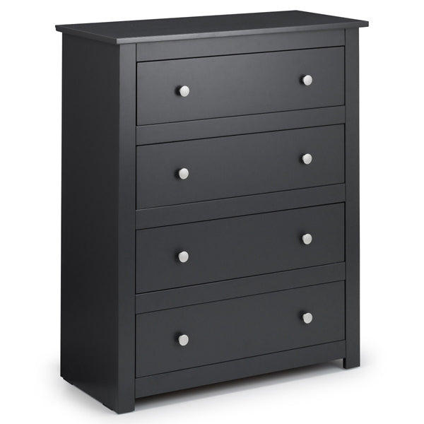 Julian Bowen Radley 4 Drawer Chest Of Drawers Anthracite 4 Drawers