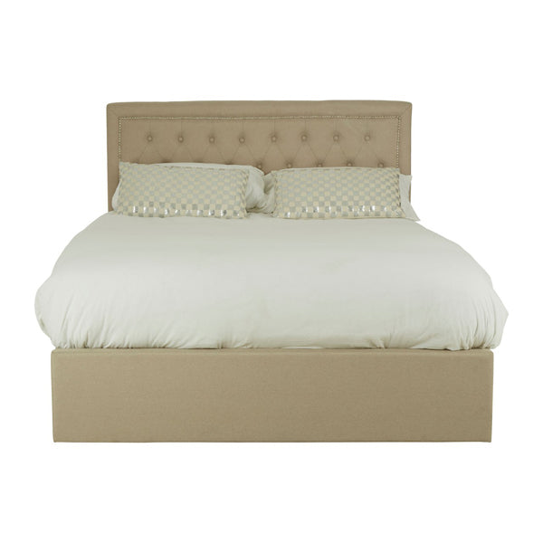 Teddys Collection Harry Hopsack Beige Ottoman Double Bed